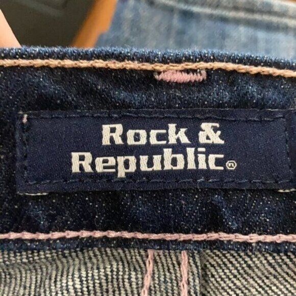 Rock and Republic Kasandra Dark Blue Flare Jeans 27/31 - Picture 11 of 13